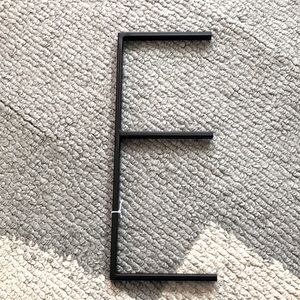 Black Metal Slim Modern Letter E
